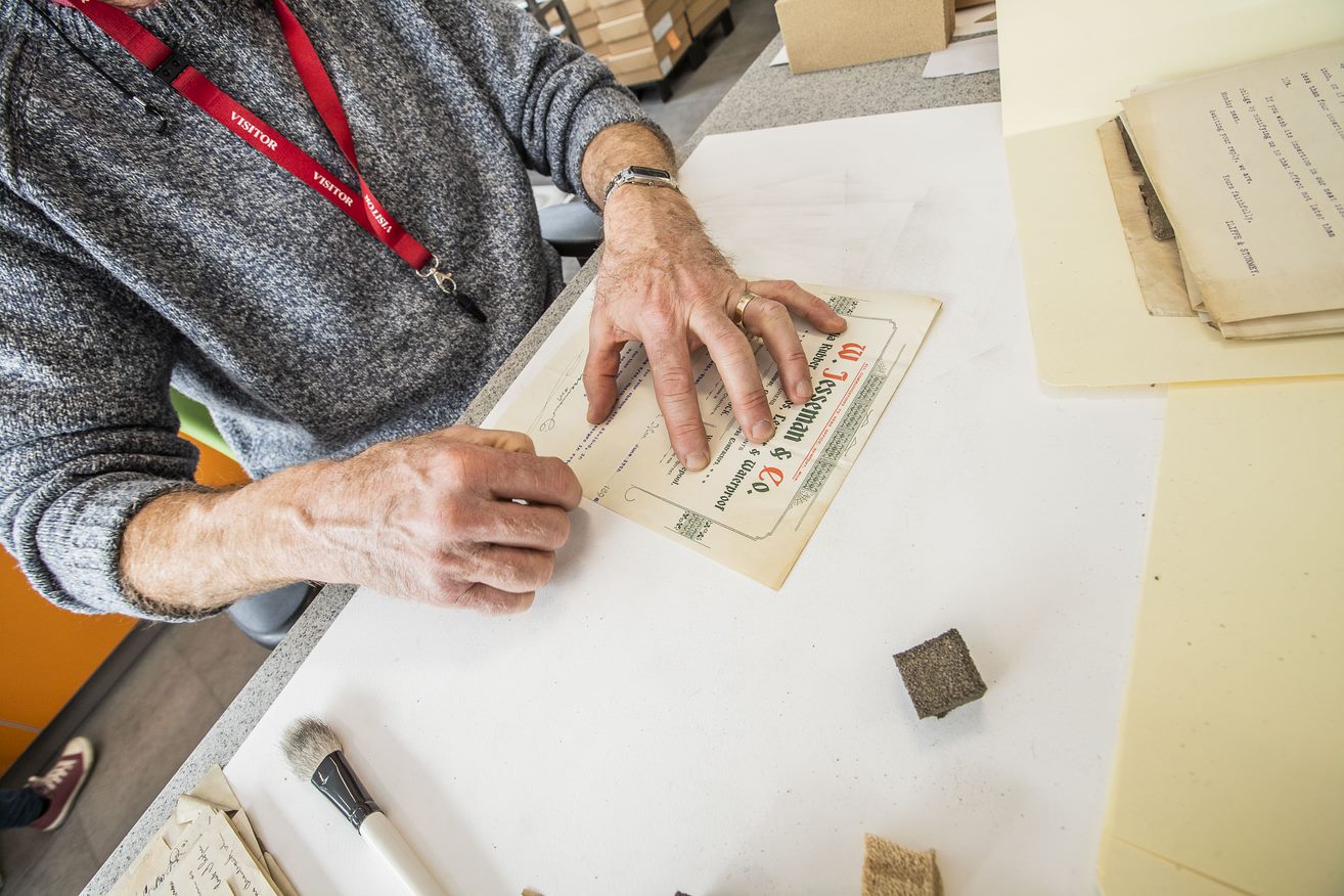 Volunteer working on document