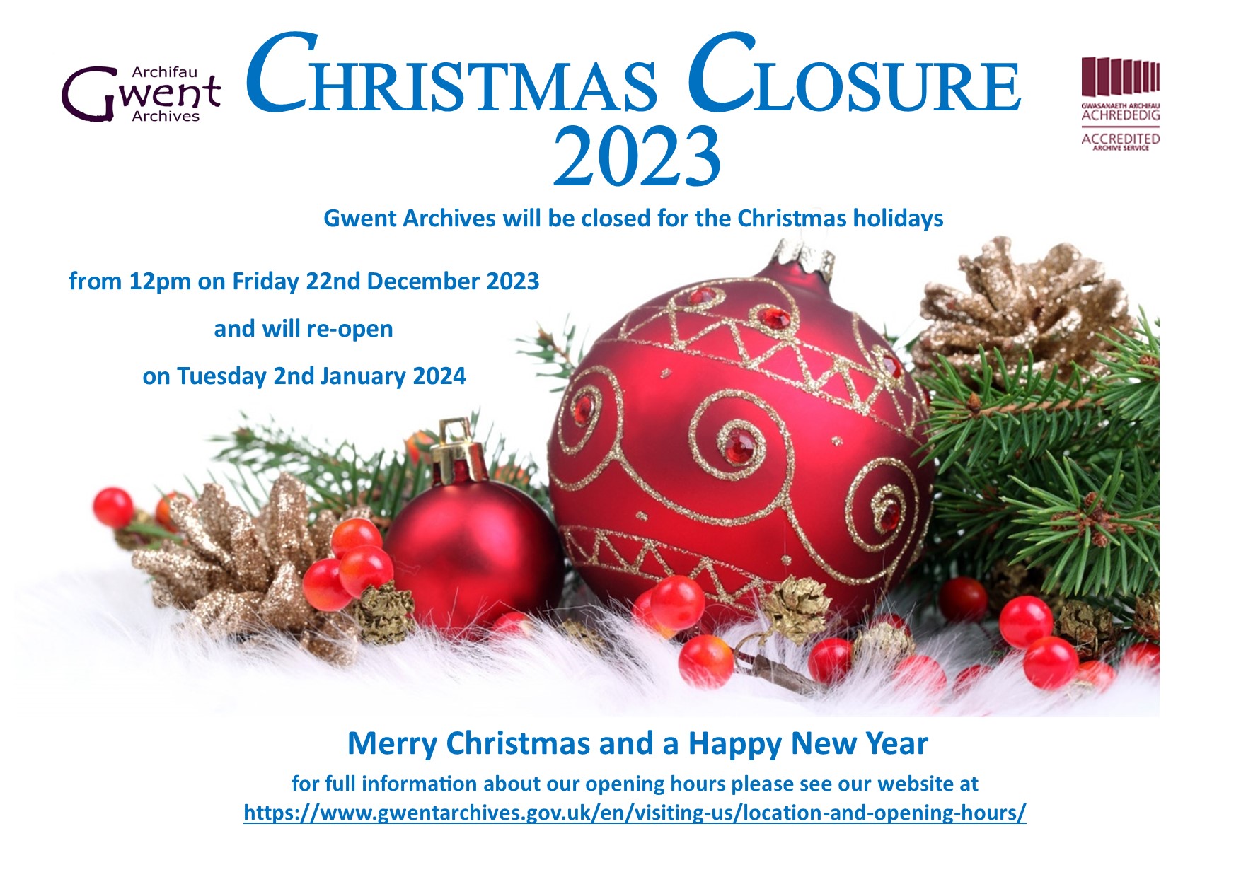 Christmas Opening Hours